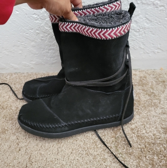 Toms Leather Boots Size 7 - Picture 1 of 6